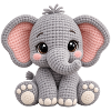 Kuscheltier Elefant Amigurumi Grau