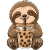 Faultier mit Bubble Tea