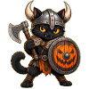 Halloween-Wikingerkatze