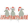 Weihnachtsmaus-Trio auf Zuckerstange
