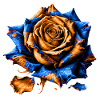 Orangen Blau Rose Kunst