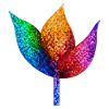 Regenbogengeometrisches Blatt