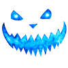 Halloween Gesicht Blau - Leuchtende Kürbisfratze