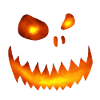Schiefes Monstergesicht Feuerglut - Halloween