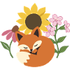 Schlafender Fuchs · Pflanzenillustration · Blumen