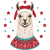 Weihnachtslama mit Mütze & Pullover