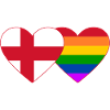 England Regenbogen Flagge Herz