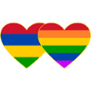 Mauritius Regenbogen Flagge Herz