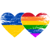 Ukraine Regenbogen Flagge Herz used