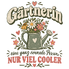 Gärtnerin mit Blumenkranz Gartenfrau 