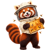 Roter Panda-Imker mit Wabenwabe