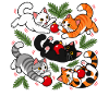 Weihnachtskatzen-Chaos