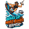Wake Up Wakeboard Repeat Motiv