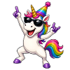 Regenbogen-Einhorn Partylook
