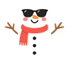 Schneemann mit Sonnenbrille
