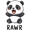 Süßer Panda Cartoon Brüllender Chibi