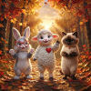 Fluffy Love Herbstfreunde Kuscheltiertrio