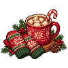 Kuschelige Weihnachtstasse mit Schneeflocken