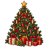 Weihnachtsbaum voller Lichter & Geschenke