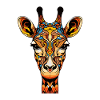 Giraffe Kopf Bunte Ornamente