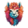Lama Kopf Bunt Illustration