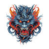 Drachenkopf Asiatischer Drache Bunt