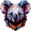 Koala Kopf Geometrisch Bunt