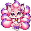Neunschwänziger Fuchs Kawaii Pink