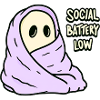 Kawaii Akku Leer Social Battery Low