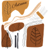 Herbstlaub-Illustration in Erdtönen