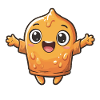 Fröhliche Orangene Blob-Figur