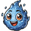 Kawaii Wassertropfen Smile