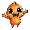 Fröhliche Orangenfigur