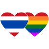Thailand Regenbogen Flagge Herz