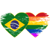 Brasilien Regenbogen Flagge Herz used
