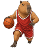 Capybara spielt Basketball 