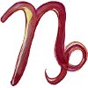 Crimson Letter N Aquarell