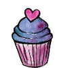 Aquarell Cupcake-Herz