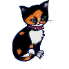 Calico-Katze mit Stachelhalsband