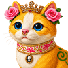 Katzenprinzessin mit Blumendekorationen