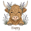Happy Highland Kuh Lavendel