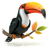 Farbenfroherr Toucan am Ast