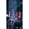 Neonregen-Stadt Neonlicht