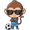 Süßer Schimpanse Fußballspieler Cartoon