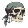 Piratenschädel mit Bandana