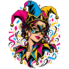 Carnival Jesterin Farbexplosion
