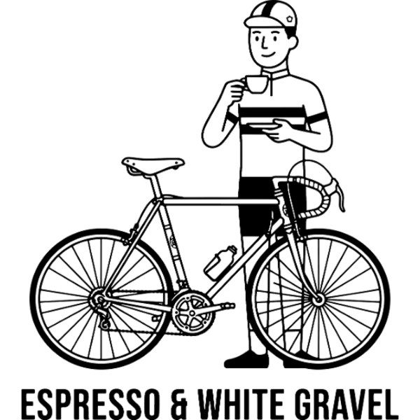 Espresso & White Gravel Cycling Art