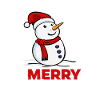 Merry Christmas - Schneemann im Strahlenkranz