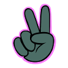 Peacezeichen Hand mit Pink Outline