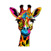 Bunte Giraffenkopf Pop Art